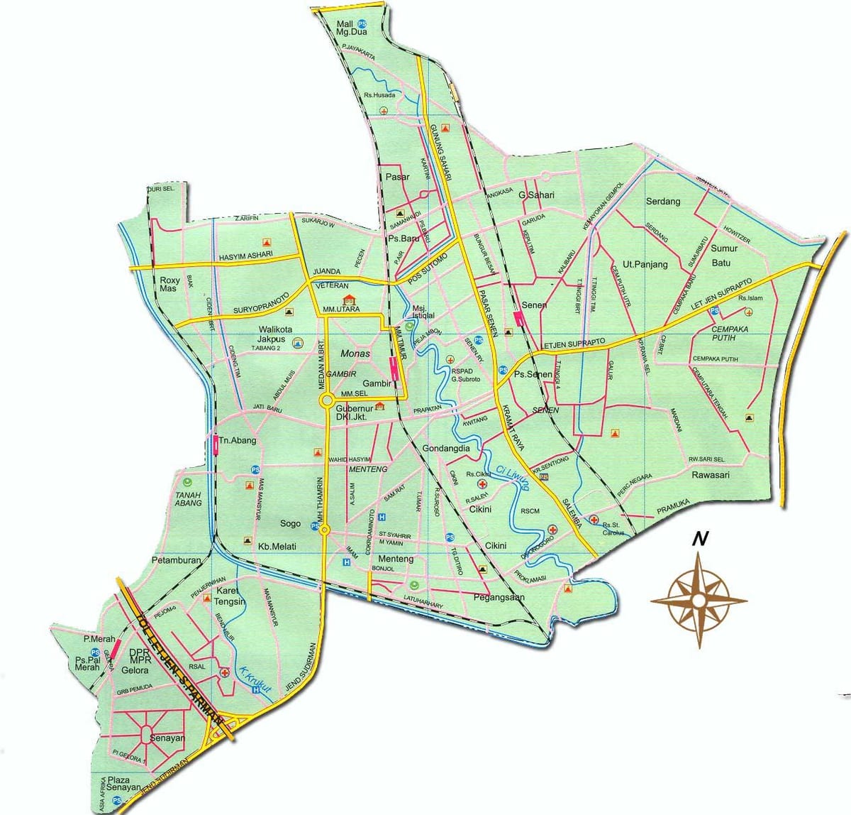 지도 Jakarta pusat