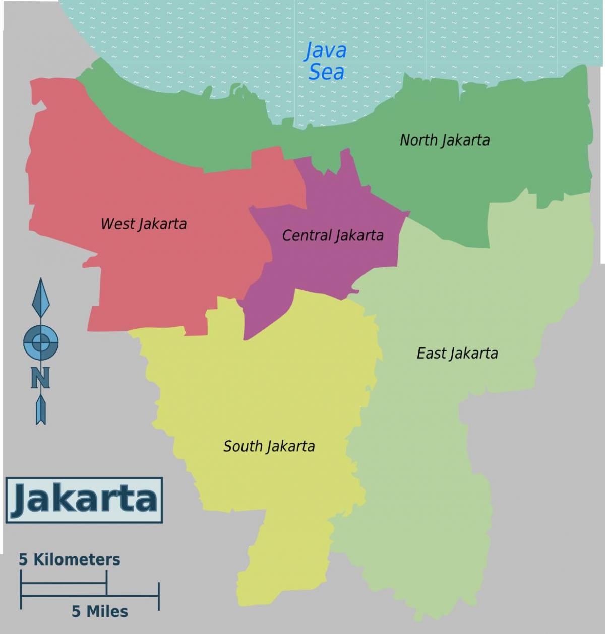 지도 자카르타의 지역
